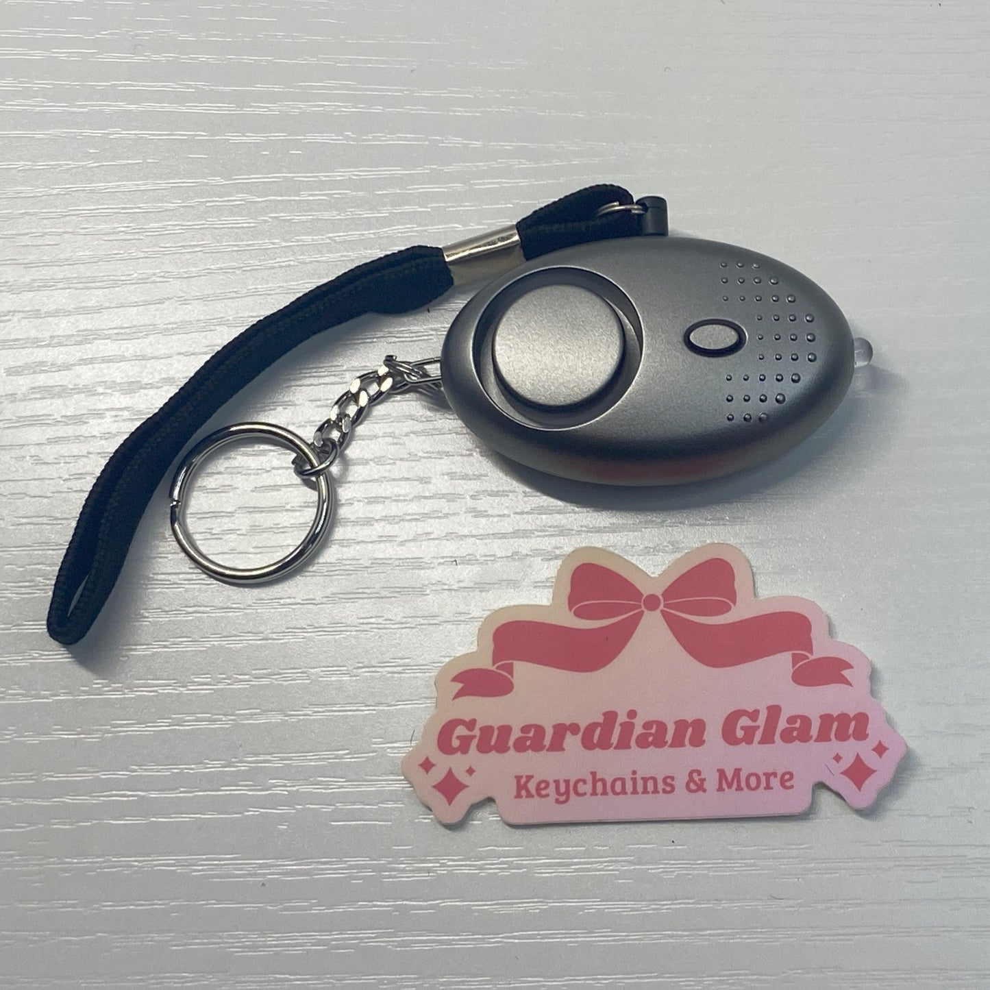 Gray Flashlight Alarm Keychain