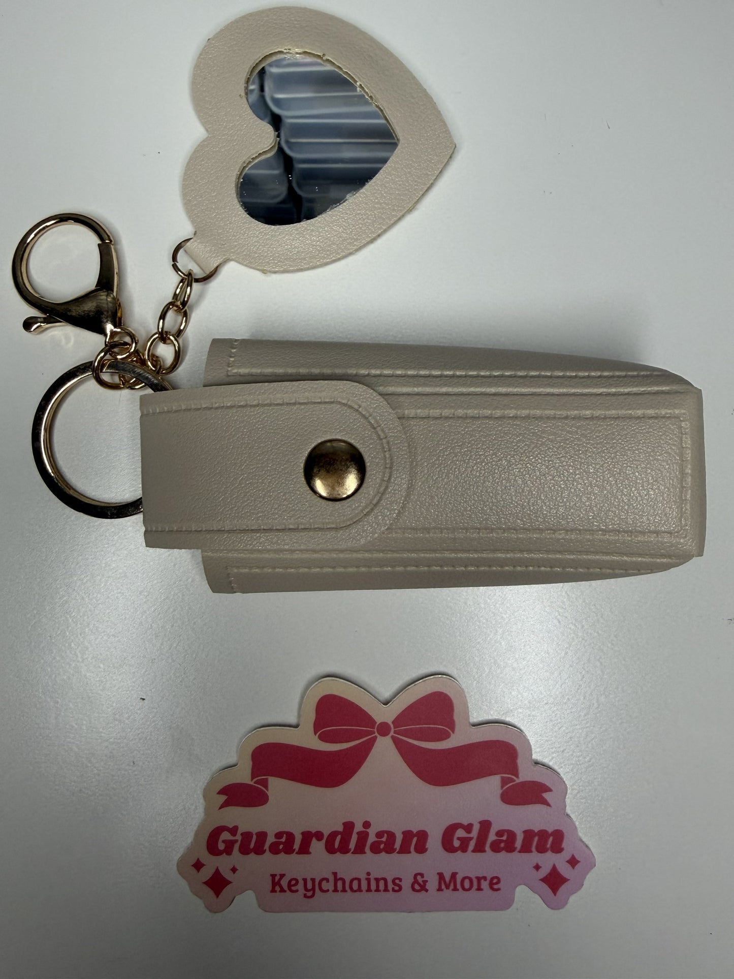 Lipstick Holder with Mirror Keychain