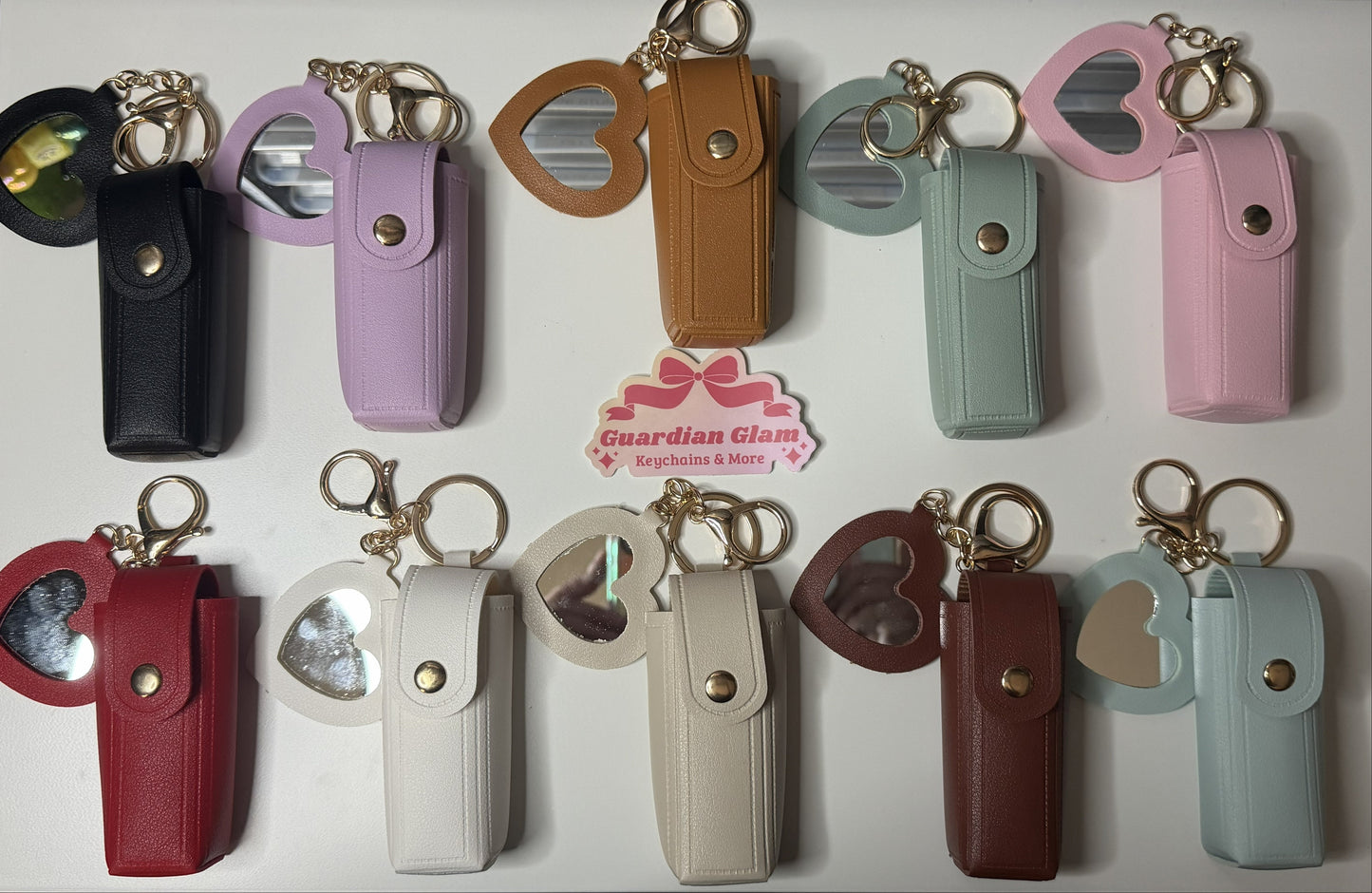 Lipstick Holder with Mirror Keychain