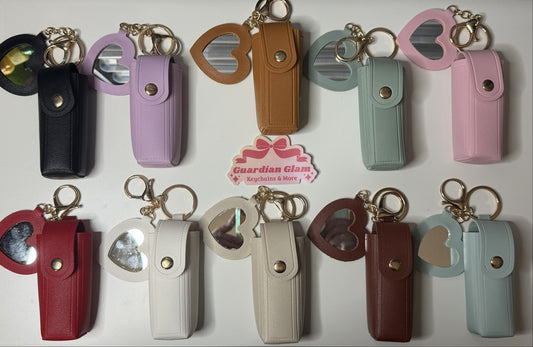Lipstick Holder with Mirror Keychain