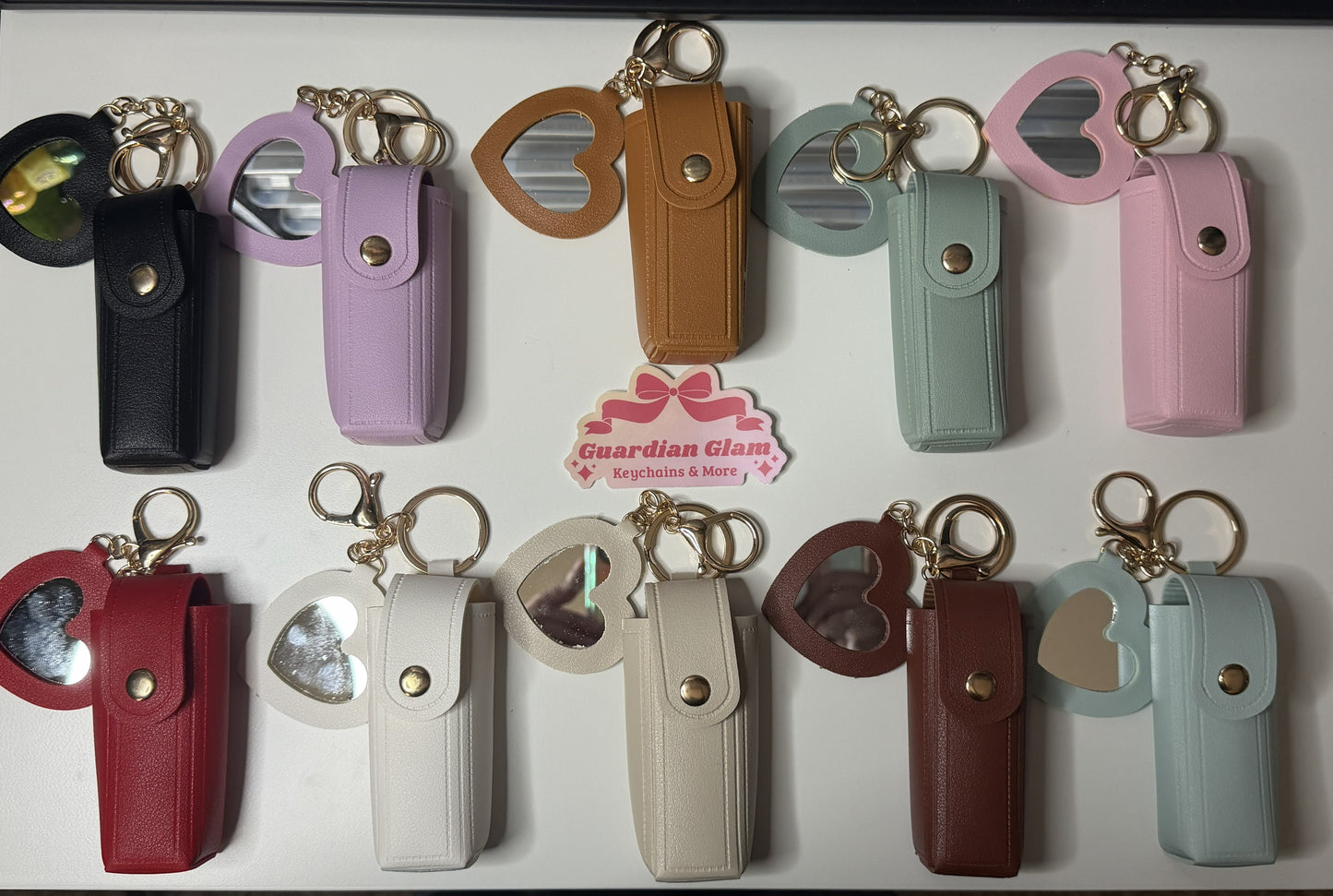 Lipstick Holder with Mirror Keychain