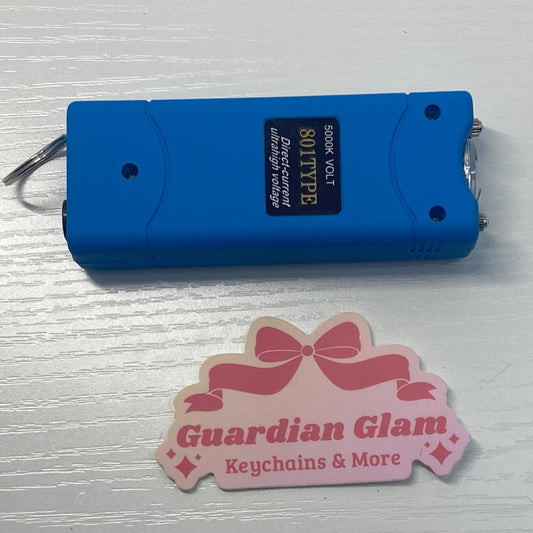 Light Blue Flashlight Alarm Keychain 